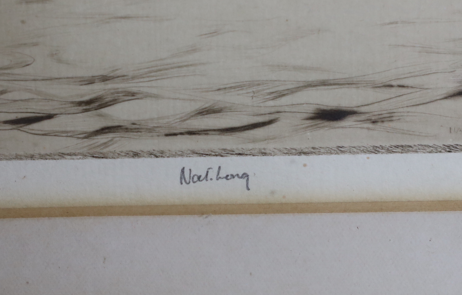 Nat Long (1893-1955), etching, 'The bathers', pencil signed and limited edition, 6/75, 21 x 27cm